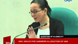 Sen. Grace Poe answers allegation of UNA