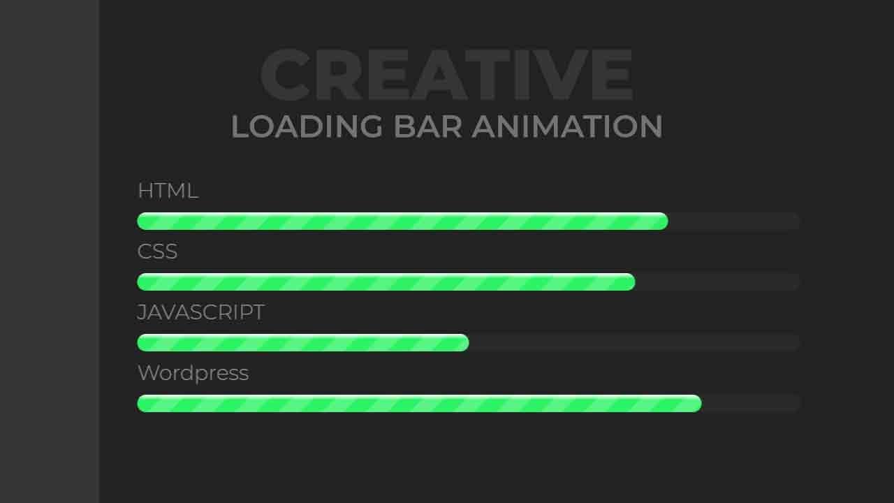 How To Create Animated Loading Bar Using Only Html Css Css Progress