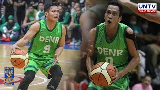 DENR Warriors' Ralph Lansang and Rodel Vergara were both blocked but recovered quickly | UNTV Cup