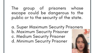 Inmates Security Classification