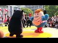 くまモン vs ブンカッキー！　相撲対決！　広島県庁前