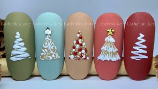 5 Easy Christmas Tree 🎄| Christmas Nail Art|Easy Christmas Nail Art|Madam Glam 🎅