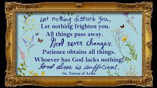 St. Teresa of Avila TV screensaver framed artwork quote Let nothing disturb you prayer