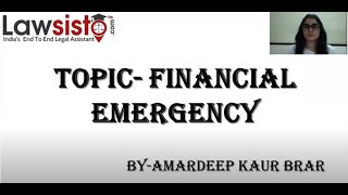 Lawsisto Legal Video: Financial Emergency