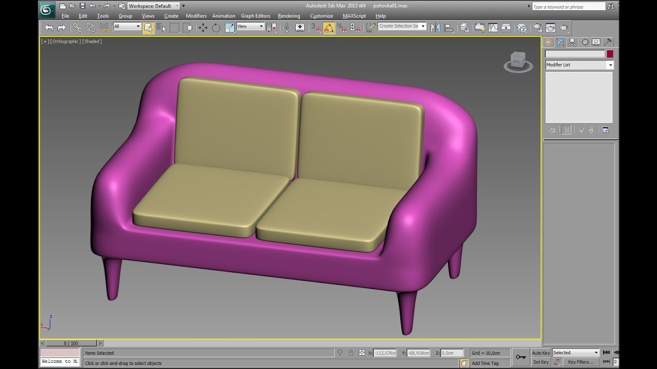 3d Studio Max Sofa Modeling Youtube