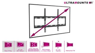 UltraMounts UM834T. Установка телевизора на стену с помощью наклонного кронштейна UM834T.