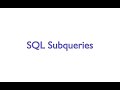 SQL Subqueries