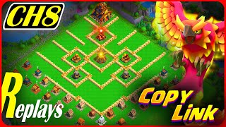 Capital Hall 8 Base Layout Copy Link!! with REPLAYS \u0026 ATTACK Strategy | CH8 Base, Clash of Clans