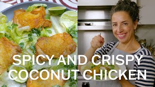 Carla Lalli Music Makes Juicy Chicken Cutlets with Spicy Coconut Dressing