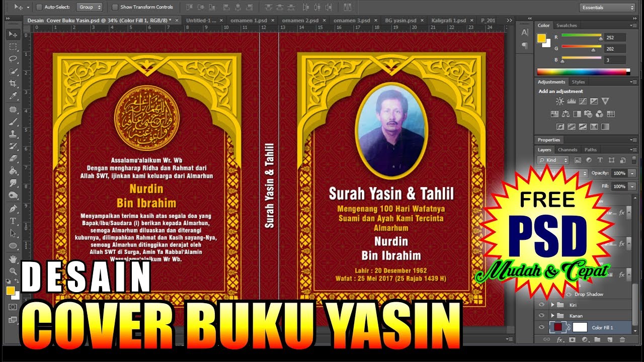 Cara Desain Cover Buku Yasin Dengan Photoshop - Tutorial Photoshop ...