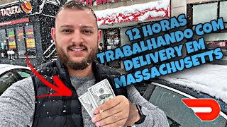 12 HORAS TRABALHANDO NO DELIVERY EM MASSACHUSETTS EM BAIXO DE NEVE PART 1