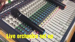 Live with soundcraft signature 22 mixer with setting for orchestra instruments