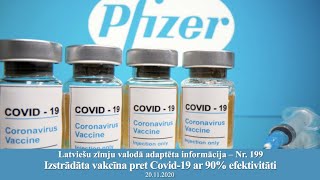 Videoziņas Nr.199 “Izstrādāta vakcīna pret Covid-19 ar 90% efektivitāti”