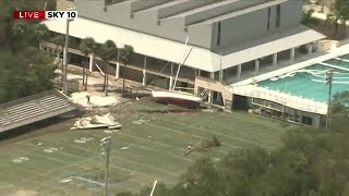 Hurricane Irma damages Ransom Everglades' field in Coconut Grove