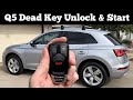 2018 - 2020 Audi Q5 - How to Unlock, Open & Start With Dead Remote Key Fob Battery