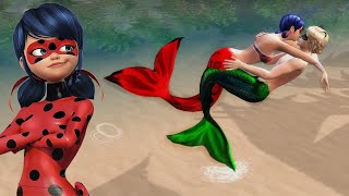Miraculous Ladybug and Cat Noir are MERMAIDS 🐞 Kiss 🐞 THE SIMS 4 - by Merman Simmer