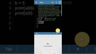 Bitwise operators in python | python programming | using mobile ide| v.12(part 6)