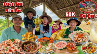 Mở Cuộc Thi NẤU ĂN ĐỒNG QUÊ Đi Chợ Với 50k Làm GỎI ỔI RUBY TÔM THỊT Cá Kho Tiêu Tôm Khìa Vui Nhộn