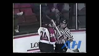 OHL Mar. 10, 1991 Matt Stone,OTT v Adam Bennett,SUD (R) Ottawa 67's Sudbury Wolves