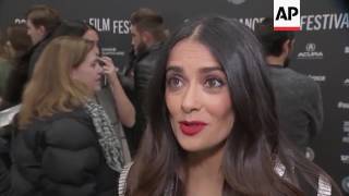 Hayek premieres political 'Beatriz at Dinner' at Sundance, co-star Lithgow talks Trump