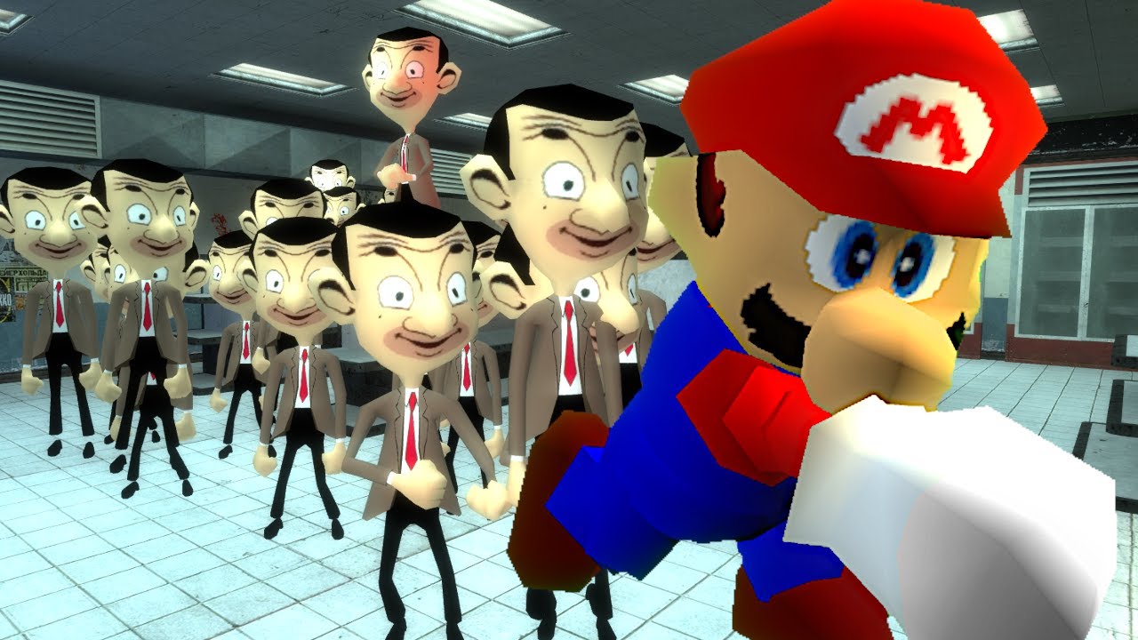 Garry's Mod - Mario Vs. Mr. Bean Army - YouTube