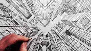 How to Draw a City: Looking Up and Down Illusion