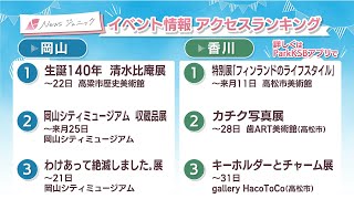 週末に楽しめる岡山・香川のイベント情報アクセスランキング