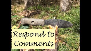 Responding to WC Knives WCSK Questions and Comments