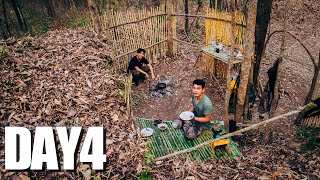 [Day 4/5]Survival build a hobbit house Laying animal traps for 5 days in the dry forest  trap works