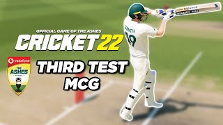 CRICKET 22 | STEVE SMITH ASHES SERIES | Third Ashes Test @ MCG