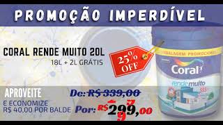 Tinta Coral Rende Muito 20L de R$ 339,00 por R$ 299,00