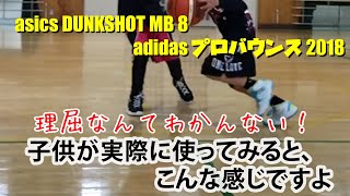 ミニバス女子のバッシュ DUNKSHOT MB 8と Pro Bounceの履き比べ（3年生冬）