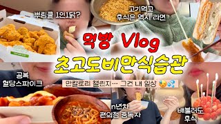 117kg으로 돌아간 90kg 여자 🐷 [먹방브이로그] 스모선수가 되고 싶다. #요리브이로그 뿌링클 \u0026 불닭볶음면 치즈떡볶이 치즈돈가스 곱창전골에 밥말아먹기 라면 케이크 | 폭식