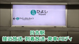 横浜市営地下鉄グリーンライン 日吉駅 接近放送・到着放送・発車メロディ「汎用A」・「汎用B」