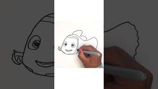 How to draw Nemo | Finding Nemo - Easy #shorts