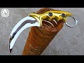 Turning a Rusty Coil SPRING into a Mirror but Razor Sharp KARAMBIT