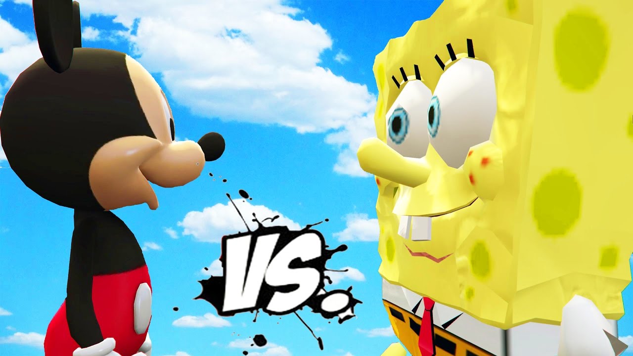 SPONGEBOB VS MICKEY MOUSE - GREAT BATTLE - YouTube