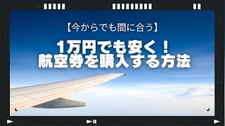 【今からでも間に合う】1万円でも安く！航空券を購入する方法