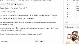 LeetCode 921 Minimum Add to Make Parentheses Valid | Python Solution | DSA