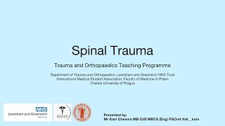 (10) Spine Trauma (T&O Acute Management)