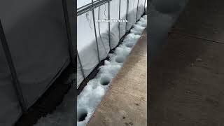 Ice fishing on Akan Lake, Hokkaido