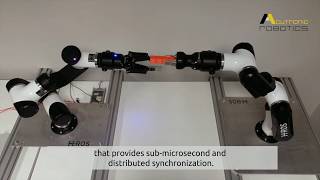 Multi-robot collaboration: distributed synchronization of industrial robotic arms over ROS 2