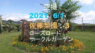 空撮　2021　6/1　佐藤梨園-3🌹ローズガーデン🌹ローズロード、サークルガーデン