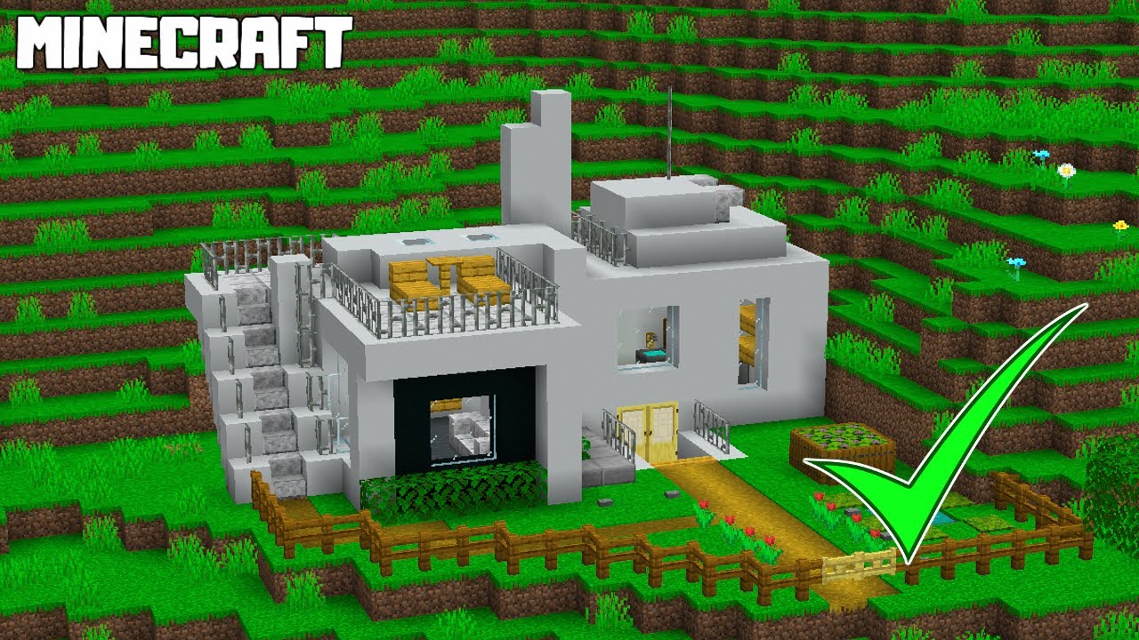 MINECRAFT | How To Build Small Modern House! Tutorial - YouTube