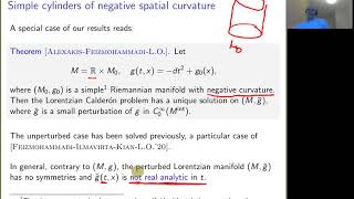 International Zoom Inverse Problems Seminar, Sept 03,2020, Lauri Oksanen (UCL)