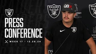 Aidan O'Connell Presser - 12.26.24 | Raiders | NFL