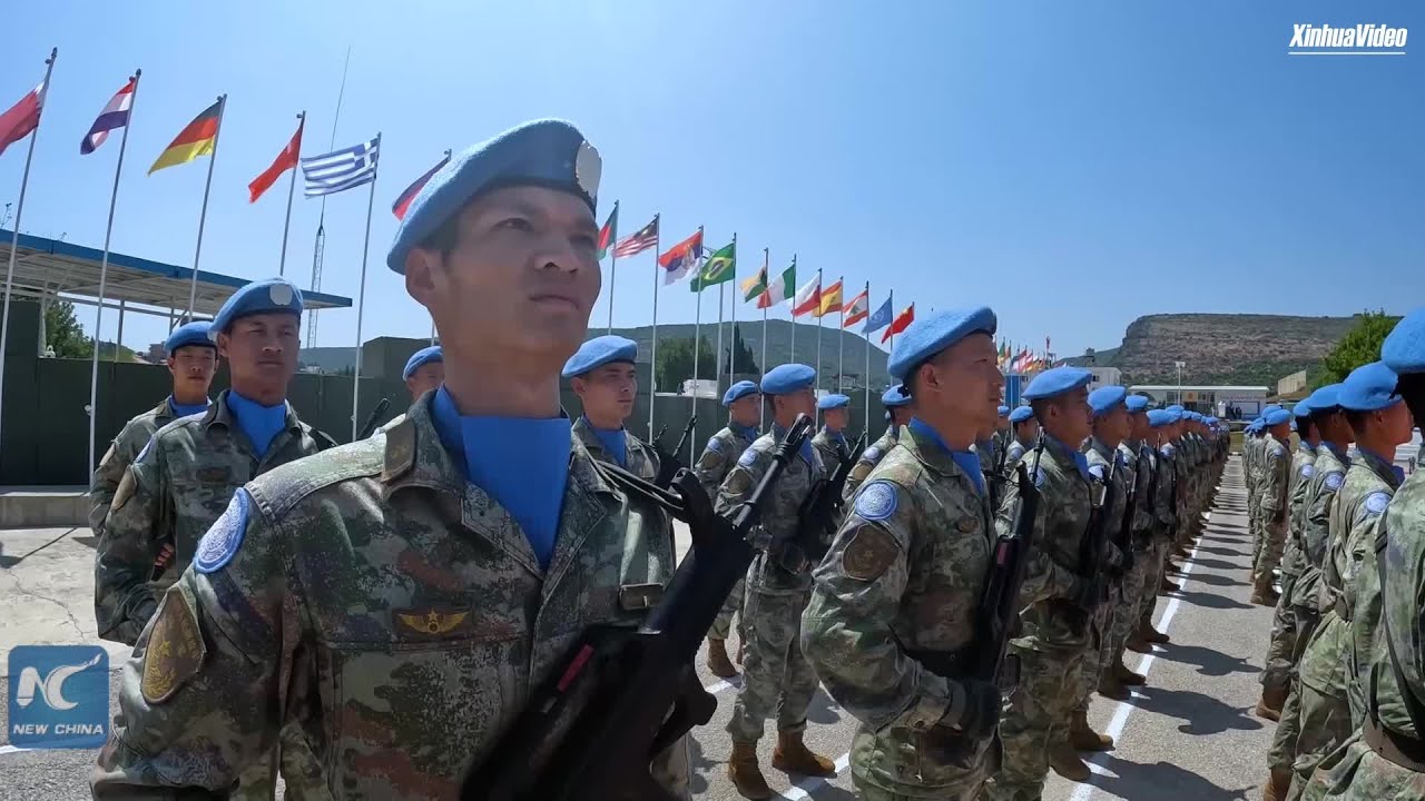 410 Chinese Peacekeepers In Lebanon Awarded UN Peace Medals - YouTube