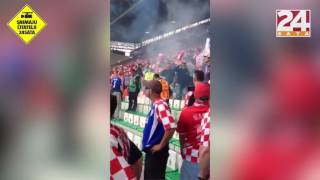 Croatian fans angry at hooligans stopping the Croatia - Czech Republic match