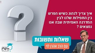 איך צריך לנהוג כשיש הפרש בין התפילות שלנו לבין המדרגה האמיתית שבה אנו נמצאים ? עם הרב אהרן לוי