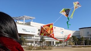 たこあげ アンパンマン3連凧　Anpanman Kite Flying